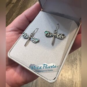 Wild Pearle Dragonfly Dream Earrings Storrs NWT Abalone Shell Wings Giftable